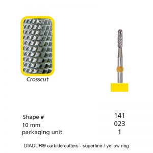 DIADUR® carbide cutters - Yellow ring titano - Shape 141 - 023mm-0