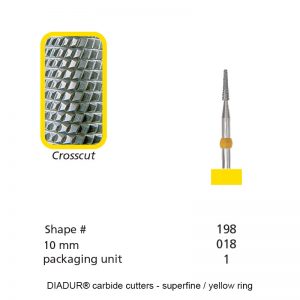 DIADUR® carbide cutters - Yellow ring titano - Shape 198 - 018mm-0