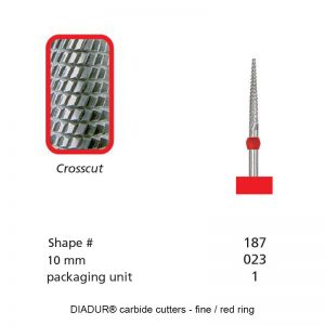 DIADUR® carbide cutters - Red ring titano - Shape 187 - 023mm-0