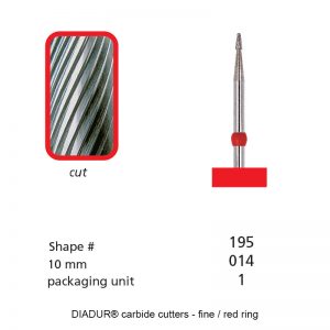 DIADUR® Carbide Cutters - Red Ring Ergonom - Shape 195 - 014mm-0