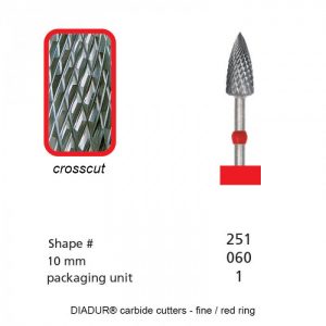 DIADUR® carbide cutters - Red ring micro - Shape 251 - 060mm-0