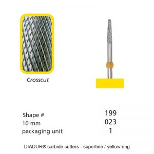 DIADUR® carbide cutters - Yellow ring milli-micron - Shape 199 - 023mm-0