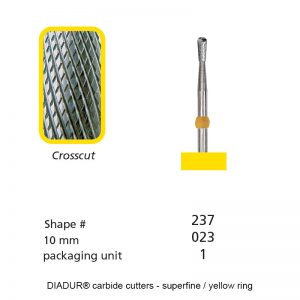 DIADUR® carbide cutters - Yellow ring milli-micron - Shape 237 - 023mm-0