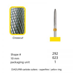 DIADUR® carbide cutters - Yellow ring milli-micron - Shape 292 - 023mm-0